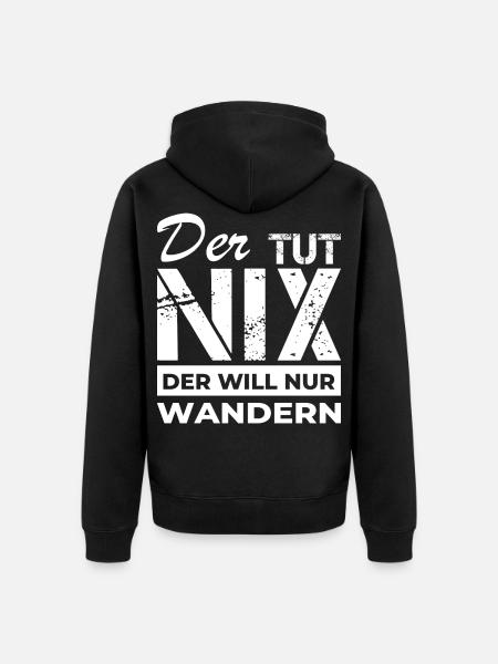 Wanderer - Wandern - Unisex Premium Bio Zip Hoodie - Schwarz
