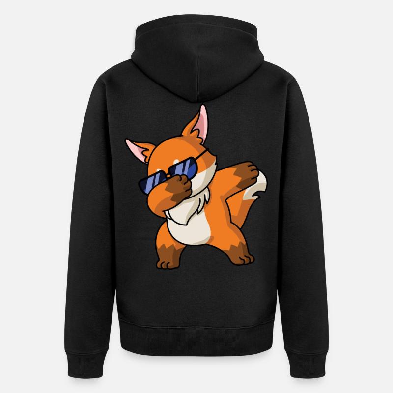 Dabbing Renard Drôle costume pyjama - Veste à capuche bio Premium Unisexe - noir