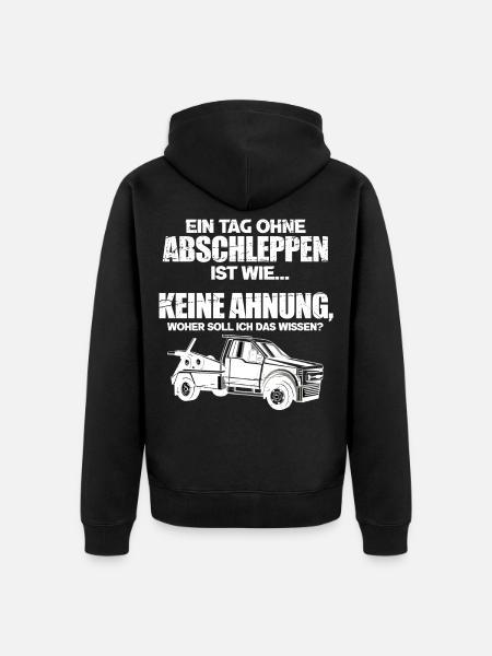 Lustiges Abschlepper Abschleppdienst LKW - Unisex Premium Bio Zip Hoodie - Schwarz