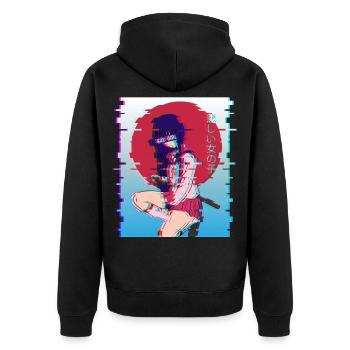 Sad Girl Waifu Anime Girl Japanese Vaporwave Otaku - Veste à capuche bio Premium Unisexe - noir - Dos - Nico (187cm)