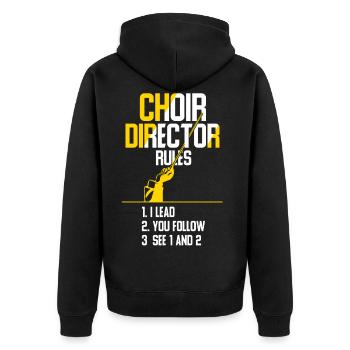 Chorleiter Musiklehrer Spruch Chordirigent - Unisex Premium Bio Zip Hoodie - Schwarz - Hinten - Nico (187cm)
