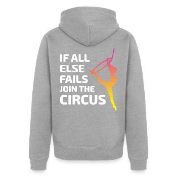 Aerial Hoop Lyra Seide Zirkus Akrobatik lustig - Unisex Premium Bio Zip Hoodie - Grau meliert - Hinten - Nico (187cm)