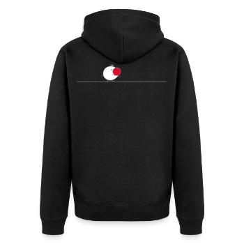Lustiger Clown Strichmännchen (b) - Unisex Premium Bio Zip Hoodie - Schwarz - Hinten - Nico (187cm)