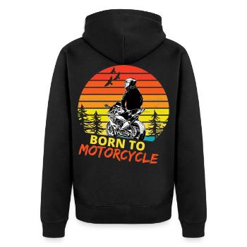 Motocycles / moto / moto biker - Veste à capuche bio Premium Unisexe - noir - Dos - Nico (187cm)