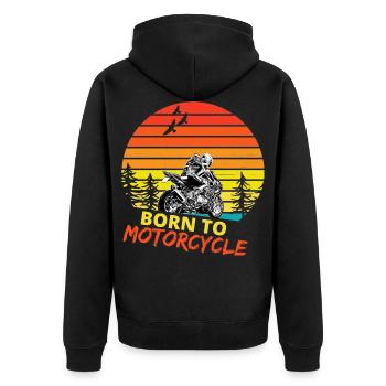 Motorcycle Lifestyle / Motorcycle / Motorcycles biker - Unisex Premium Organic Zip Hoodie - black - Back - Nico (187cm)