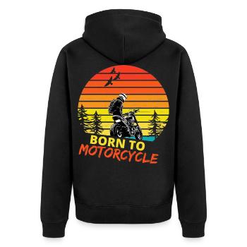 Motocycles / moto / moto biker - Veste à capuche bio Premium Unisexe - noir - Dos - Nico (187cm)