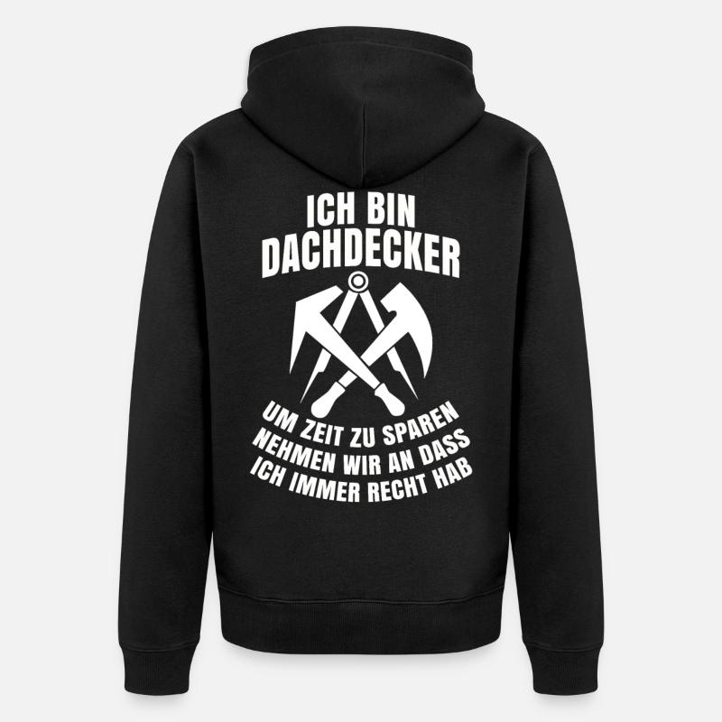 Dachdecker - Unisex Premium Bio Zip Hoodie - Schwarz
