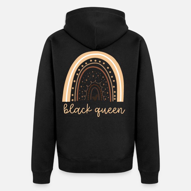 Black Pride Girl Queen Rainbow - Veste à capuche bio Premium Unisexe - noir