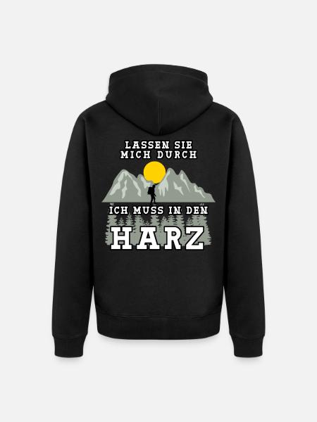 Harz Urlaub Harzer Wandern - Unisex Premium Bio Zip Hoodie - Schwarz