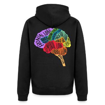 Gehirn Neurologe - Unisex Premium Bio Zip Hoodie - Schwarz - Hinten - Nico (187cm)