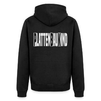 plattenbaukind - Unisex Premium Bio Zip Hoodie - Schwarz - Hinten - Nico (187cm)