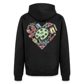 Malerei Künstler Kunstlehrer malerei - Unisex Premium Bio Zip Hoodie - Schwarz - Hinten - Nico (187cm)