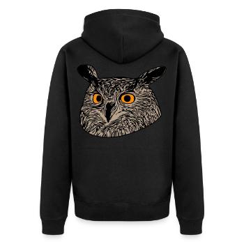 Hiboux visage animal animal motif oiseau motif oiseau motif - Veste à capuche bio Premium Unisexe - noir - Dos - Nico (187cm)