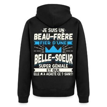 Beau-Frère Cadeau - Veste à capuche bio Premium Unisexe - noir - Dos - Nico (187cm)