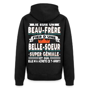 Beau-Frère Cadeau - Veste à capuche bio Premium Unisexe - noir - Dos - Nico (187cm)