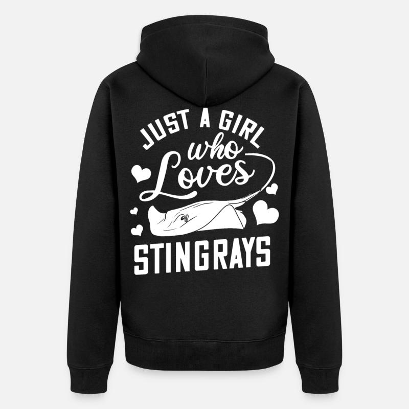 Mantarochen Rochen Teufelsrochen Fisch Manta - Unisex Premium Bio Zip Hoodie - Schwarz