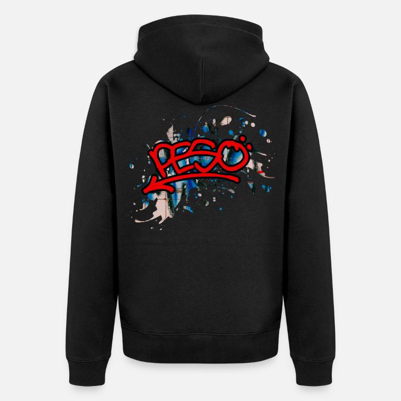 Graffiti Peso - Unisex Premium Bio Zip Hoodie - Schwarz