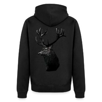 Chasseur de cerf Chasse Cerf Hunting motif de chasse - Veste à capuche bio Premium Unisexe - noir - Dos - Nico (187cm)