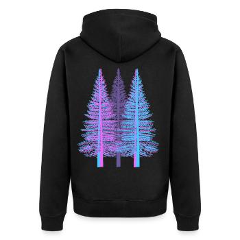Trees Tree Fantasy Spruce Conifer Forest Fir - Unisex Premium Organic Zip Hoodie - black - Back - Nico (187cm)