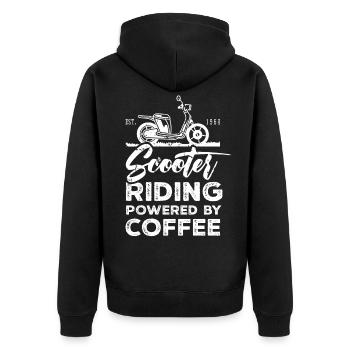 Scooter Moped Scooter Driver Scooter Driving - Unisex Premium Organic Zip Hoodie - black - Back - Nico (187cm)