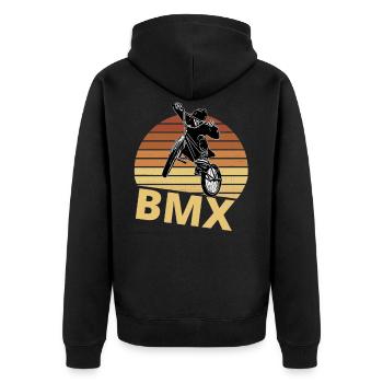 Bmx / bmx fahrer / Freestyle Bmx / Bmx Flatland - Veste à capuche bio Premium Unisexe - noir - Dos - Nico (187cm)