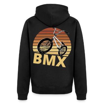 Bmx / bmx fahrer / Freestyle Bmx / Bmx Flatland - Veste à capuche bio Premium Unisexe - noir - Dos - Nico (187cm)