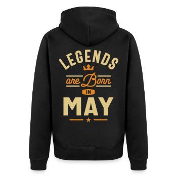 Les légendes sont nées en mai anniversaire - Veste à capuche bio Premium Unisexe - noir - Dos - Nico (187cm)