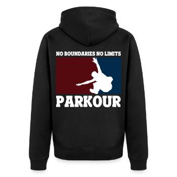 Parkour Running Gift - Unisex Premium Organic Zip Hoodie - black - Back - Nico (187cm)