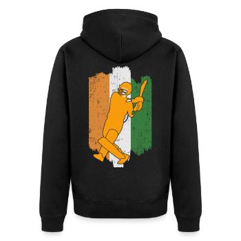 Cricket Team indian cricket jersey 2021 - Unisex Premium Bio Zip Hoodie - Schwarz - Hinten - Nico (187cm)