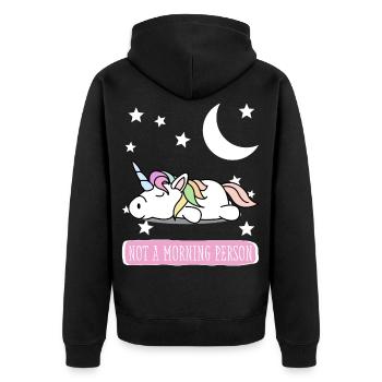 Pyjama chemise de nuit licorne pyjama - Veste à capuche bio Premium Unisexe - noir - Dos - Nico (187cm)