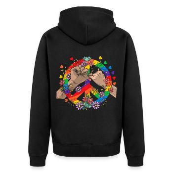 LGBT Tshirt Gay Transgenre Queer Homoehe - Veste à capuche bio Premium Unisexe - noir - Dos - Nico (187cm)