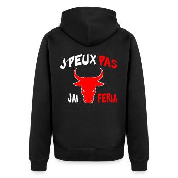 J'peux pas j'ai féria - Veste à capuche bio Premium Unisexe - noir - Dos - Nico (187cm)