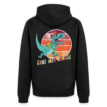 Cool into School T-Rex Enrollment Sunglasses - Unisex Premium Organic Zip Hoodie - black - Back - Nico (187cm)