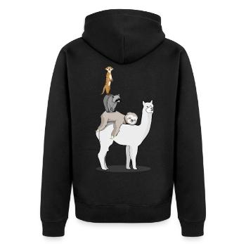 Bremer Alpagasa Paresseux Raton laveur Brême - Veste à capuche bio Premium Unisexe - noir - Dos - Nico (187cm)