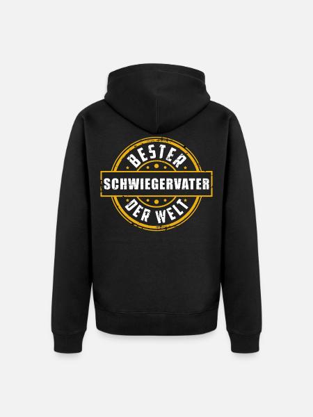 Schwiegervater Coole Bester Spruch Geschenkidee - Unisex Premium Bio Zip Hoodie - Schwarz
