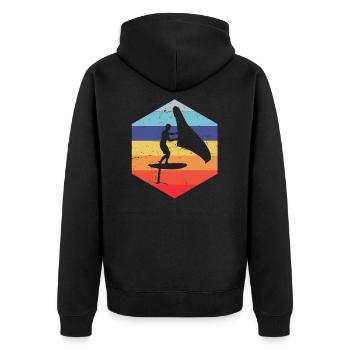 Hydrofoil Wingfoiling Kiten Wingfoil Foilwing Kite - Unisex Premium Organic Zip Hoodie - black - Back - Nico (187cm)