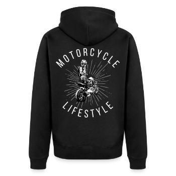 Motorcycle Lifestyle / Moto / moto biker - Veste à capuche bio Premium Unisexe - noir - Dos - Nico (187cm)