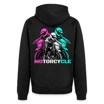 Motorcycle Lifestyle / Moto / moto biker - Veste à capuche bio Premium Unisexe - noir - Dos - Nico (187cm)