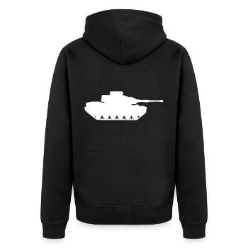 tank - Unisex Premium Organic Zip Hoodie - black - Back - Nico (187cm)
