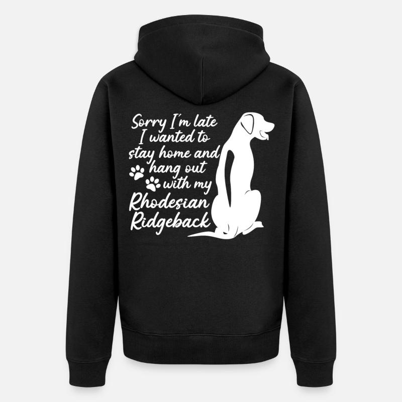 Rhodesian Ridgeback Dog - Veste à capuche bio Premium Unisexe - noir