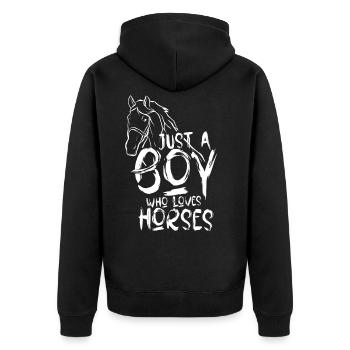 Seulement Un Garçon Le Cheval Aime La Cavalière - Veste à capuche bio Premium Unisexe - noir - Dos - Nico (187cm)
