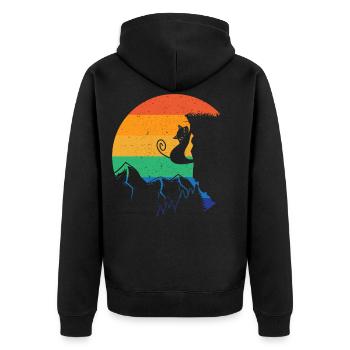 Rock Climbing Climber Cat Retro - Veste à capuche bio Premium Unisexe - noir - Dos - Nico (187cm)