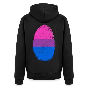 Bi Bisexuell Pride Month LGBT LGBTQ - Unisex Premium Bio Zip Hoodie - Schwarz - Hinten - Nico (187cm)
