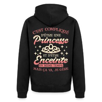 Future Maman - Veste à capuche bio Premium Unisexe - noir - Dos - Nico (187cm)