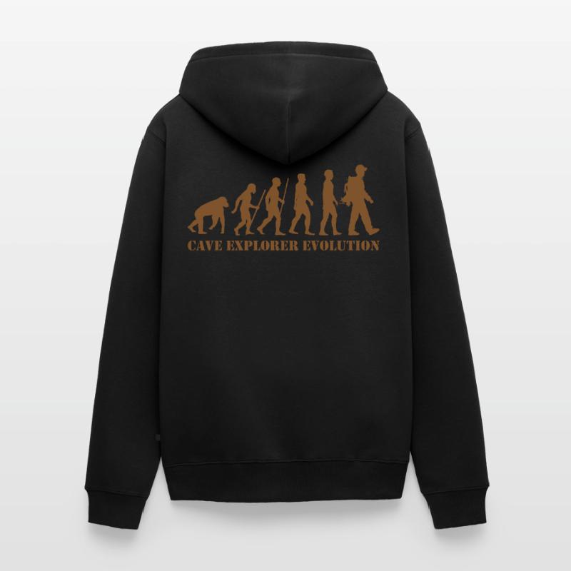 cave explorer evolution grotte spéléologue affe Veste à capuche bio Premium Unisexe