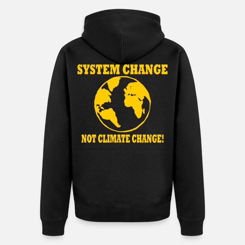 system change not climate change - Unisex Premium Bio Zip Hoodie - Schwarz