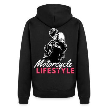 Motorcycle Lifestyle / Moto / moto biker - Veste à capuche bio Premium Unisexe - noir - Dos - Nico (187cm)