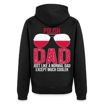 Polish Dad Poland Flag Sunglasses Father's Day - Unisex Premium Organic Zip Hoodie - black - Back - Nico (187cm)