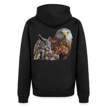 Greifvogel - Unisex Premium Bio Zip Hoodie - Schwarz - Hinten - Nico (187cm)