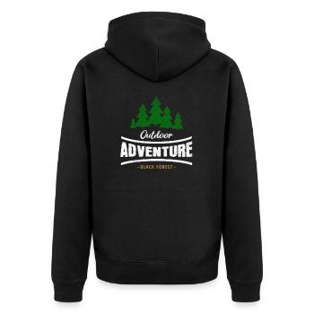 Outdoor Adventure Black Forest - Unisex Premium Bio Zip Hoodie - Schwarz - Hinten - Nico (187cm)